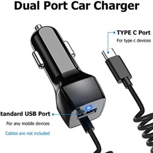 Compatible for Samsung Galaxy S22 S10 S20 S10E USB Type C Car Charger, Carhope Ultra Rapid Retractable Dual-Port Charger Adapter USB C Cable for Samsung S21 S9 S8 S9+ Note 8/9, LG G6 G5, Google Pixel