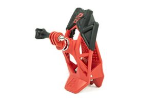 dango design gripper mount – universal clamp mount for action cameras, use as a mount on motorcycles, powersports helmets & more – ripper red
