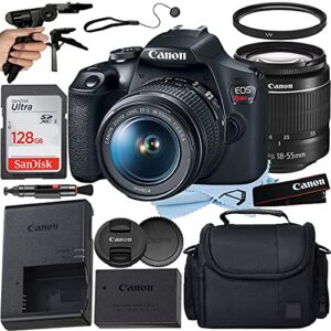 canon eos rebel t7 dslr camera 24.1mp with ef-s 18-55mm lens + a-cell accessory bundle includes: sandisk 128gb memory card + uv filter + case + pistol grip tripod + much more