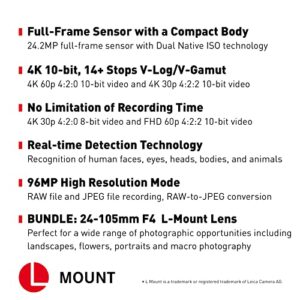 Panasonic LUMIX S5 Full Frame Mirrorless Camera (DC-S5BODY) and LUMIX S 24-105mm F4 Lens (S-R24105)