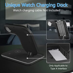 Wireless Charger 3 in 1, 15W Fast Charging Station Compatible with iPhone 14/13/12/11/Pro/Max/XS/Max/XR/XS/Samsung Galaxy Series, for Watch 8/7/6/5/4/3/2/1, AirPods 2/3/Pro (No Watch Charging Cable)