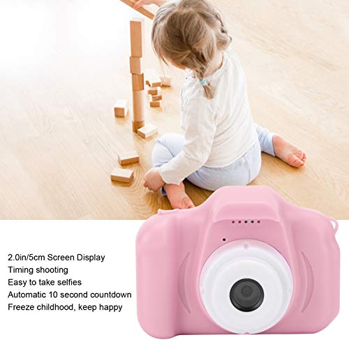 Kids Digital Camera, HD Kids Digital Video Camera, Multifunctional Children's Digital Camera Photo Video with Memory Card Mini Gift (Pink 32GB)
