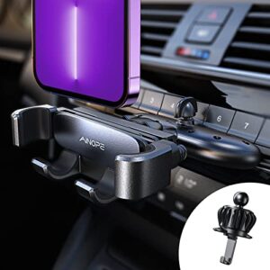 ainope cd phone holder for car cd slot phone holder one-hand operation 2-in-1 stable vent car phone holder mount compatible with iphone 14/13 4-7 inch phones