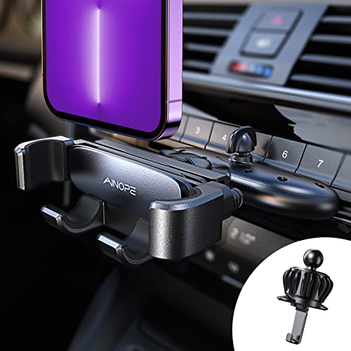 AINOPE CD Phone Holder for Car CD Slot Phone Holder One-Hand Operation 2-in-1 Stable Vent Car Phone Holder Mount Compatible with iPhone 14/13 4-7 Inch Phones