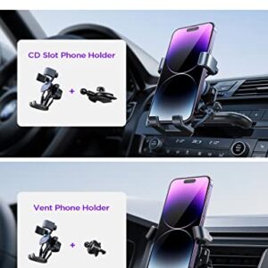 AINOPE CD Phone Holder for Car CD Slot Phone Holder One-Hand Operation 2-in-1 Stable Vent Car Phone Holder Mount Compatible with iPhone 14/13 4-7 Inch Phones