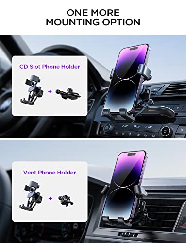 AINOPE CD Phone Holder for Car CD Slot Phone Holder One-Hand Operation 2-in-1 Stable Vent Car Phone Holder Mount Compatible with iPhone 14/13 4-7 Inch Phones