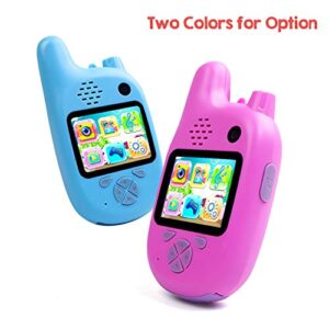 Children Camera Walkie Talkie 8MP Dual Lenses 2.0inch IPS Screen Extended Memory Built-in Battery Music and Game Timer Shooting Automatic Focusing
