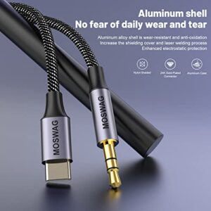 MOSWAG USB C to 3.5mm Headphone Audio Stereo Cable 3.28FT/1M,USB-C to 3.5mm Audio Aux Cord Compatible with MacBook,Chromebook,Google Pixel 2/3/4 XL,Samsung Galaxy Note 10/S10,Huawei,Xiaomi