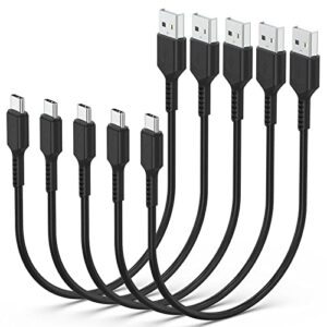 short usb c cable 1ft, 5pack usb a to usb c charger cable fast charging durable usb type c cord for samsung galaxy s22 ultra note 8 9 a32 a12, moto g pure, lg stylo 6, charging station, power bank