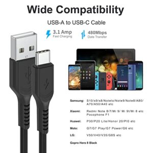 Short USB C Cable 1ft, 5pack USB A to USB C Charger Cable Fast Charging Durable USB Type C Cord for Samsung Galaxy S22 Ultra Note 8 9 A32 A12, Moto G Pure, LG Stylo 6, Charging Station, Power Bank