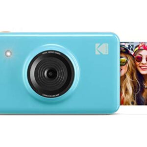 Zink Kodak Mini Shot Wireless Instant Digital Camera & Social Media Portable Photo Printer, LCD Display, Premium Quality Full Color Prints, Compatible w/iOS & Android (Blue)