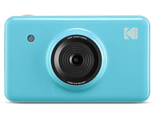 Zink Kodak Mini Shot Wireless Instant Digital Camera & Social Media Portable Photo Printer, LCD Display, Premium Quality Full Color Prints, Compatible w/iOS & Android (Blue)