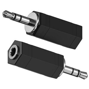 3.5mm stereo to mono adapter, 2 pack 3.5mm 1/8″ trs stereo male plug to 3.5mm 1/8″ mono female jack