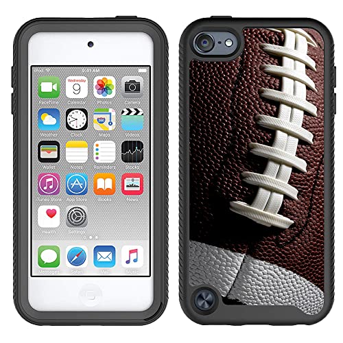 MYTURTLE iPod Touch 7th 6th 5th Generation Case Rugged Hybrid Shockproof Nonslip Cover, Realistic 3D Touch Textured Surface, Sports Fan Series, Football