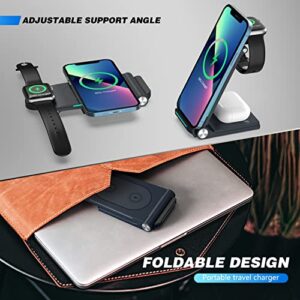 'Lightning-1' Wireless Charging Station 3 in 1 Foldable, 15W Wireless Fast Charger Stand for Multiple Devices iPhone 14/13 Pro/Pro Max/12/11/X/Xs/8 and Apple Watch SE/8/7/6/5/4/3/2/1, Air Pods 3/2/Pro