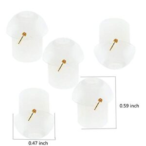 Lsgoodcare 20Pack White Silicone Rubber Replacement Mushroom EarTips Earbud Compatible for Motorola Kenwood Icom Yaesu Baofeng HYT Midland Cobra Radio Surveillance Acoustic Tube Earpiece Headset