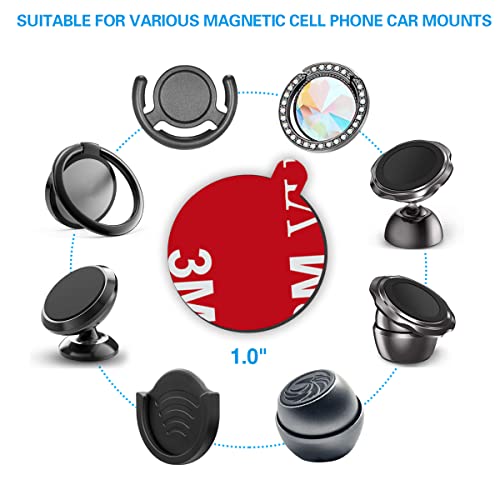 pop-tech Sticky Adhesive Replacement for Magnetic Car Mount, 8PCS Circular Heat Resistant 3M VHB Double Sided Strong Sticker Pads for Magnet Cell Phone Stand & Finger Ring Holder & Socket Grip Mount