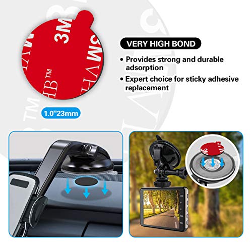 pop-tech Sticky Adhesive Replacement for Magnetic Car Mount, 8PCS Circular Heat Resistant 3M VHB Double Sided Strong Sticker Pads for Magnet Cell Phone Stand & Finger Ring Holder & Socket Grip Mount