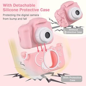 Andoer X8 Mini Kids Digital Camera 1080P 20MP Dual Lens 2.0 Inch IPS Screen Built-in Battery Interesting Games with 32GB Memory Card USB Card Reader Neck Strap Birthday for Boys Girls