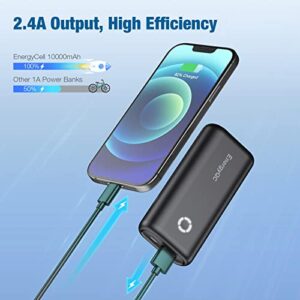 EnergyQC Portable Charger, 10000mAh Portable Phone Charger External Battery Pack Compatible with iPhone 13/12/11/X Samsung S10 Google LG iPad and More-Black