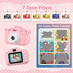 Andoer X8 Mini Kids Digital Camera 1080P 20MP Dual Lens 2.0 Inch IPS Screen Built-in Battery Interesting Games with 32GB Memory Card USB Card Reader Neck Strap Birthday for Boys Girls