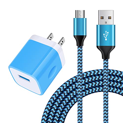 Android Charger Micro USB Android Charger Cable Single Port Wall Charger Block Phone Plug 6FT Charging Cord for Samsung Galaxy S7 S6 Edge/Active/S5 S4 S3 S2, Note 6 5 4,A10 J8 J3V J7V J7 J3 J6 J5 J2