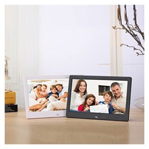 10 Inch Screen LED Backlight HD 1024 * 600 Digital Photo Frame Electronic Album Picture Music Movie Full Function Good Gift (Color : Black 16GB, Size : US Plug)