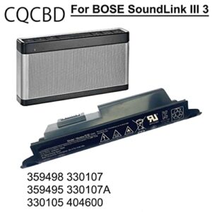 CQCBD 359495 Battery for Bose SoundLink III 359498 330107 330107A 359495 330105 330105A Soundlink Bluetooth Mobile Speaker II 404600（11.1V 25Wh/2230mAh）