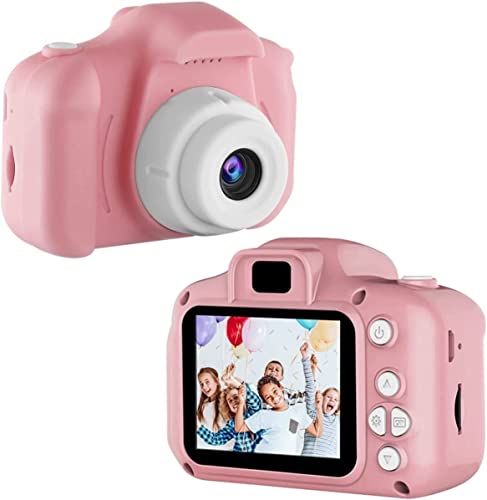 Kids Camera, Christmas Birthday Kids Camera for Boys Girls Age 3-9, Kid Camera for Toddler, Video Camera for Kids, Kids Digital Camera, Kidizoom Camera, Mini Camera for Kids with 32GB SD Card (Pink)