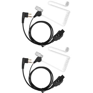 kanmit earpiece headset for motorola walkie talkie radio cls1110 cls1410 bpr40 cp100 cp185 cp200 cp200d rdm2070d with covert acoustic tube and ptt mic (2 pack)