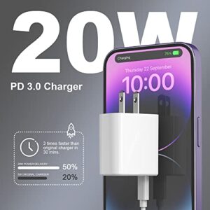 2 Pack 20W USB C Fast Charger Dual Port Wall Charger Block iPhone Charger QC+PD3.0 USB C+A for iPhone 14 Plus 14 Pro Max 13 12 Pro Max Mini 11 XS XR X, iPad Pro Air 10 9 8 7