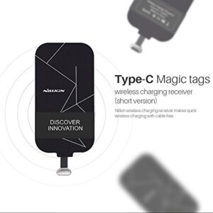 [Short Version] Type C Wireless Charging Receiver, Nillkin Magic Tag USB C Qi Wireless Charger Receiver Chip for Google Pixe 6a/5a/2/3a/Nexus 6P A53 A52 and Other USB-C Phones