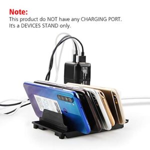 UDOLI Adjustable Universal Multi Device Organizer Dock Stand Holder, Tablet Cell Phone Desktop Stand for iPhone Samsung Galaxy Google Nexus Kindle (Black)- No Charging Port