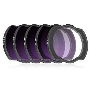 startrc nd filters set for dji avata accessories,5-pack nd8/nd16/nd32/nd64/uv set(aluminum version)