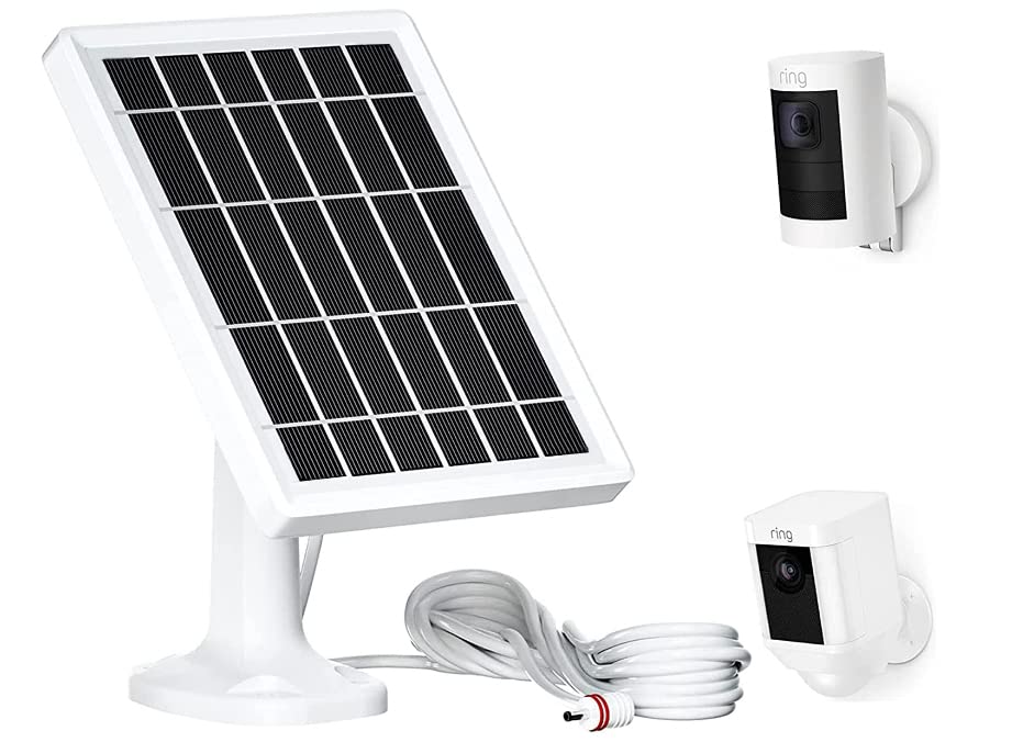 Solar Panel for Ring Camera, Camera Solar Panel Charger for Ring Stick Up Cam Battery & Spotlight Cam Battery(No Camera)