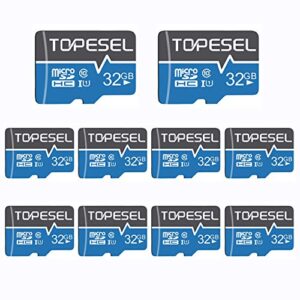 topesel 32gb micro sd card 10 pack memory cards micro sdhc uhs-i tf card class 10 for camera/drone/dash cam(10 pack u1 32gb)