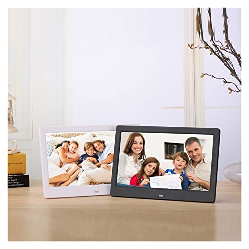 10 Inch Screen LED Backlight HD 1024 * 600 Digital Photo Frame Electronic Album Picture Music Movie Full Function Good Gift (Color : White 8GB, Size : US Plug)