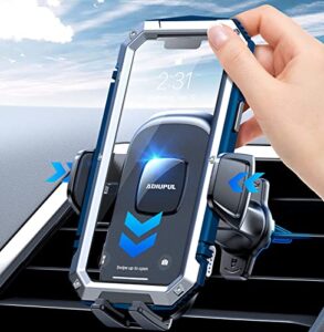 car phone holder mount, 2022 upgraded[gravity auto-lock]car vent phone mount[thick case friendly]metal hook never fall universal cell phone automobile cradles fit for iphone samsung all phones