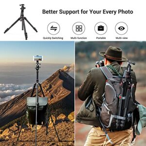 SmallRig 71" Camera Tripod, Foldable Aluminum Tripod & Monopod, 360°Ball Head Detachable, Payload 33lb, Adjustable Height from 16" to 71" for Camera, Phone-3935