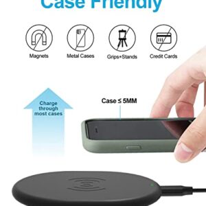 Ultra-Slim Wireless Charger, 15W Maximum Fast Wireless Charging Pad Compatible with iPhone 14/13/12/11, for Samsung Galaxy S21/S20/S10/S9/S8/Note20/10/9/8,Google Pixel(No AC Adapter)