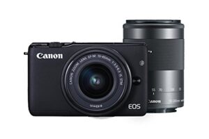 canon eos m10 mirrorless camera kit ef-m 15-45mm f/3.5-6.3 and ef-m 55-200mm f/4.5-6.3 image stabilization stm lenses (black)