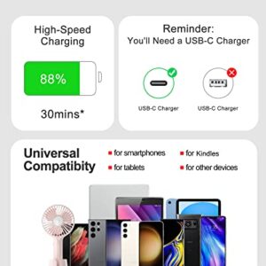 USB C to USB C Fast Charging Cable for Android Phones, Samsung Galaxy S23 Ultra S23+ S22 S22+ S21 Plus A03s A02s A13 A12 A53, Google Pixel 7 Pro 6 6a 5 5a 4 4a XL 3, iPad, Long Charger Cord Usbc Type