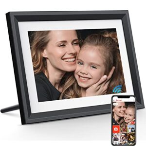 FRAMEO 10.1 Inch Digital Picture Frame WiFi, Smart Digital Photo Frame with 1280x800 IPS Touch Screen Display, Built-in 16GB Storage, Auto-Rotate, Easy Setup, Share Photos and Videos via Frameo App