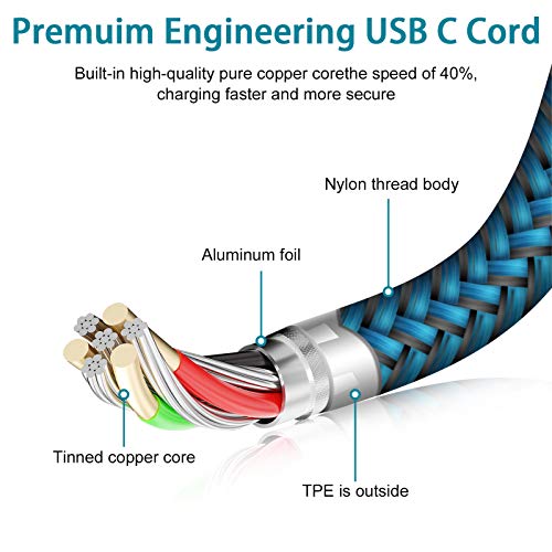 Type C Charger Cable USB C Cables Fast Charging Power Phone Charger Cord 6ft 2Pack for Samsung Galaxy S23 S23+ S23 Ultra S22 S21 A13 Note 20 A10e A21 A11 S20 Plus S10 S9 A71 A01 A20 A51 A50 z fold4 3