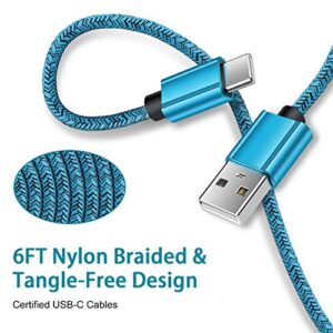 Type C Charger Cable USB C Cables Fast Charging Power Phone Charger Cord 6ft 2Pack for Samsung Galaxy S23 S23+ S23 Ultra S22 S21 A13 Note 20 A10e A21 A11 S20 Plus S10 S9 A71 A01 A20 A51 A50 z fold4 3