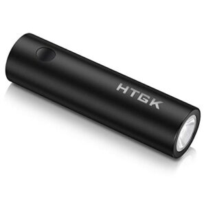 htgk power bank 5000mah with 120 lumens flashlight, mini portable charger ultra compact external backup with 20w pd & qc 3.0 super fast-charging, compatible with iphone samsung and more(black)