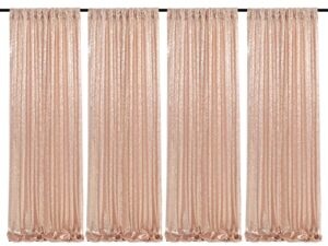 rose gold glitter sequin backdrop curtains 4 pieces 2ftx8ft dessert backdrop wedding party decor glitter photography background