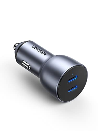 UGREEN USB C Car Charger, 40W Type C Car Charger Dual PD 20W Fast Car Charger Adapter Compatible with iPhone 14/13/12/11, iPad Pro/Mini/Air, Galaxy S23/S22/S21/S20/S10/Note 20, Pixel 5/4/3