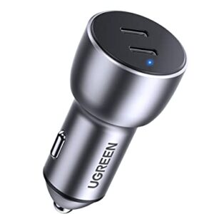 UGREEN USB C Car Charger, 40W Type C Car Charger Dual PD 20W Fast Car Charger Adapter Compatible with iPhone 14/13/12/11, iPad Pro/Mini/Air, Galaxy S23/S22/S21/S20/S10/Note 20, Pixel 5/4/3