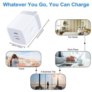 iPhone 40W Dual USB C Wall Fast Charger Block for iPhone 14/13/12Pro Max,Galaxy S23 S22 S21 Ultra A32 A04s A14 A53,Pixel 7 Pro/6a,JoHouer Dual Port USB C Power Adapter Samsung Charger Box Cube Plug